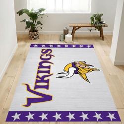 NFL Minnesota Vikings Rectangle Rug Personalized Non-Slip Carpet Gift For Football Fans
