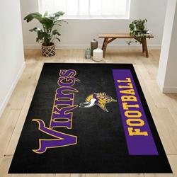 NFL Minnesota Vikings Rectangle Rug Personalized Non-Slip Carpet Gift For Football Fans 1