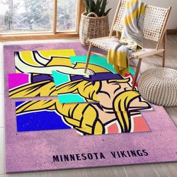 NFL Minnesota Vikings Rectangle Rug Personalized Non-Slip Carpet Gift For Football Fans 14
