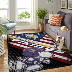NFL Minnesota Vikings Rectangle Rug Personalized Non-Slip Carpet Gift For Football Fans