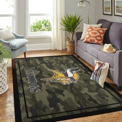 NFL Minnesota Vikings Rectangle Rug Personalized Non-Slip Carpet Gift For Football Fans