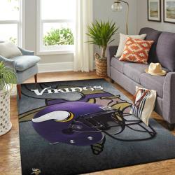 NFL Minnesota Vikings Rectangle Rug Personalized Non-Slip Carpet Gift For Football Fans
