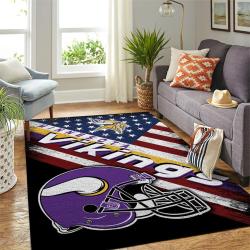 NFL Minnesota Vikings Rectangle Rug Personalized Non-Slip Carpet Gift For Football Fans