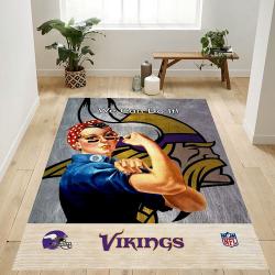 NFL Minnesota Vikings Rectangle Rug Personalized Non-Slip Carpet Gift For Football Fans