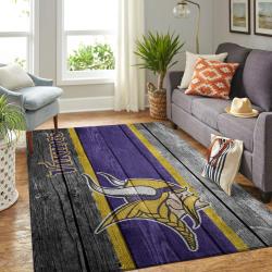 NFL Minnesota Vikings Rectangle Rug Personalized Non-Slip Carpet Gift For Football Fans