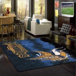 NFL Minnesota Vikings Rectangle Rug Personalized Non-Slip Carpet Gift For Football Fans