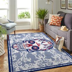 Montr©Al Canadiens Nhl Area Rugs Skull Flower Style Living Room Carpet Sports Rug Regtangle Carpet Floor Decor Home Decor