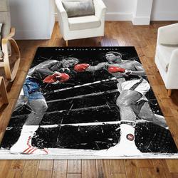 Muhammad Ali Joe Frazier Inspired Rug Area Rug Boxing Floor Mat Carpet Sport Decor