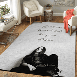 Music Singer Billie Eilish Music Legends Art For Fans Area Rug Living Room Carpet Rug Regtangle Carpet Floor Decor Home Decor