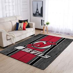 New Jersey Devils Nhl Area Rugs Team Logo Living Room Rug Regtangle Carpet