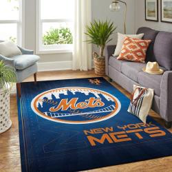 New York Mets Area Rug Mlb Team Logo Carpet Living Room Rugs Carpet 13