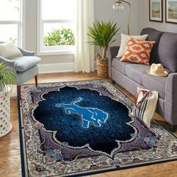 NFL Detroit Lions Rectangle Rug Personalized Non-Slip Carpet Gift For Football Fans