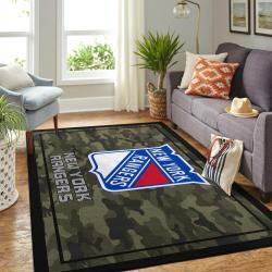 New York Rangers Nhl Area Rugs Camo Style Living Room Regtangle Carpet