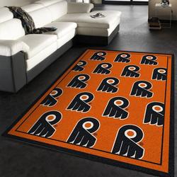 Nhl Repeat Philadelphia Flyers Rug Living Room Bedroom Rug Regtangle Carpet