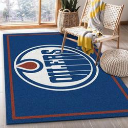NHL Edmonton Oilers Rectangle Rug Personalized Non-Slip Carpet Gift For Ice Hockey Fans