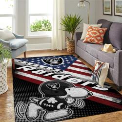 Oakland Raiders Nfl Area Rugs American Flag & Snoopy Living Room Carpet Team Logo Sports Rug Regtangle Carpet Floor Decor Home Decor
