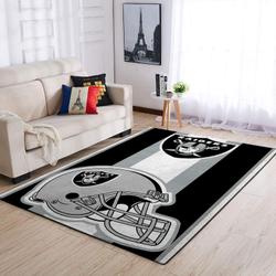 Oakland Raiders Nfl Area Rugs Team Logo Helmet Living Room Carpet Sports Rug Regtangle Carpet Floor Decor Home Decor
