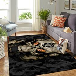 Oakland Raiders Nfl Area Rugs Team Logo Skull Style Living Room Carpet Sports Rug Regtangle Carpet Floor Decor Home Decor