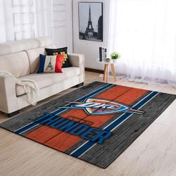 NBA Oklahoma City Thunder Rectangle Rug Personalized Non-Slip Carpet Gift For Basketball Fans