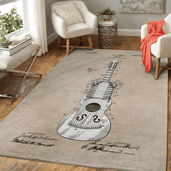 Patent Art Ward 1898 Guitar Patent Music Art For Fans Area Rug Living Room Carpet Rug Regtangle Carpet Floor Decor Home Decor