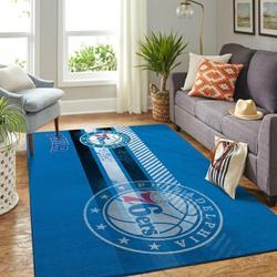 NBA Philadelphia 76ers Rectangle Rug Personalized Non-Slip Carpet Gift For Basketball Fans V1710
