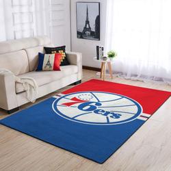NBA Philadelphia 76ers Rectangle Rug Personalized Non-Slip Carpet Gift For Basketball Fans V1725