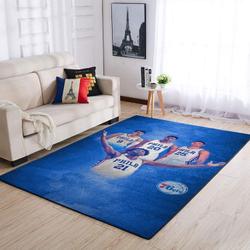 NBA Philadelphia 76ers Rectangle Rug Personalized Non-Slip Carpet Gift For Basketball Fans V1728