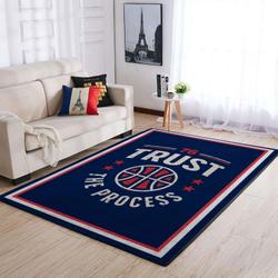 NBA Philadelphia 76ers Rectangle Rug Personalized Non-Slip Carpet Gift For Basketball Fans Sp131201