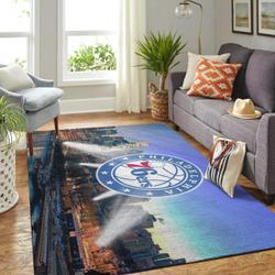 NBA Philadelphia 76ers Rectangle Rug Personalized Non-Slip Carpet Gift For Basketball Fans V11124