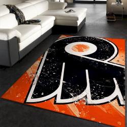 Philadelphia Flyers Logo Nhl Hockey Area Rug Floor Decor The Us Decor