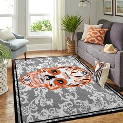 Philadelphia Flyers Nhl Rugs Skull Flower Style Living Room Regtangle Carpet
