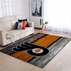 Philadelphia Flyers Nhl Rugs Wooden Style Living Room Regtangle Carpet