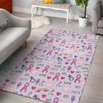 pink ribbon breast cancer awareness pattern print area rug living room rug home decor 0