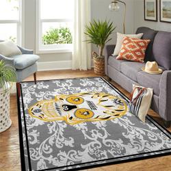 Pittsburgh Penguins Nhl Rugs Skull Flower Style Living Room Regtangle Carpet