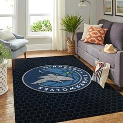 NBA Minnesota Timberwolves Rectangle Rug Personalized Non-Slip Carpet Gift For Basketball Fans 20030314