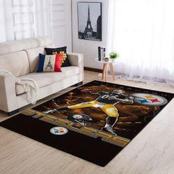 NFL Pittsburgh Steelers Rectangle Rug Personalized Non-Slip Carpet Gift For Football Fans V1317