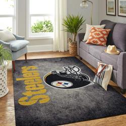 NFL Pittsburgh Steelers Rectangle Rug Personalized Non-Slip Carpet Gift For Football Fans