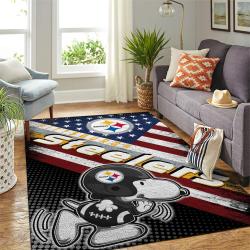 NFL Pittsburgh Steelers Rectangle Rug Personalized Non-Slip Carpet Gift For Football Fans