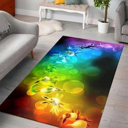 Pokemon Eeveelutions Rainbow Area Rugs Cute Video Game Movie Living Room Carpet Home Rug Regtangle Carpet Floor Decor Home Decor