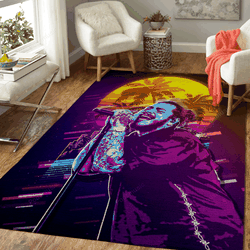 Post Malone Concert 80S Artwork Music Synthwave 80S Art For Fans Area Rug Living Room Carpet Rug Regtangle Carpet Floor Decor Home Decor