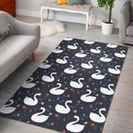 queen floral swan pattern print area rug living room rug home decor 0