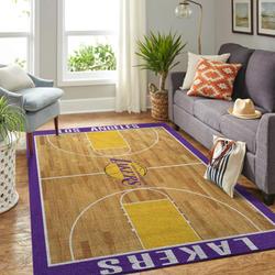 NBA Los Angeles Lakers Rectangle Rug Personalized Non-Slip Carpet Gift For Basketball Fans 2003274