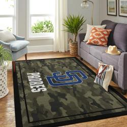 San Diego Padres Wooden Area Rug Mlb Baseball Team Logo Carpet Living Room Rugs