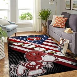 NFL San Francisco 49ers Rectangle Rug Personalized Non-Slip Carpet Gift For Football Fans
