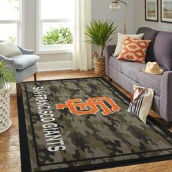 MLB San Francisco Giants Team Logo Camo Style Area Living Room Rug V1074