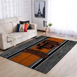 MLB San Francisco Giants Team Logo Area Wooden Style Living Room Rug 
