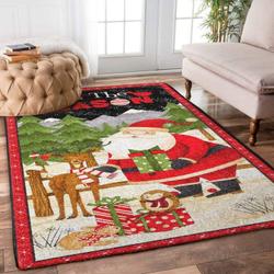 Santa Dhcus Christmas Deer Dhcdhc Ld1610 Rug Living Room Rug Home Decor