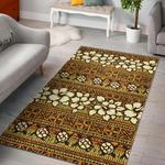 sea turtle aztec hibiscus hawaiian pattern print area rug living room rug home decor 0