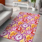 sea turtle red hibiscus hawaiian pattern print area rug living room rug home decor 0