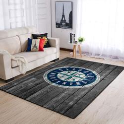 Seattle Mariners Wooden Area Rug Mlb Baseball Team Logo Living Room Rugs 2
